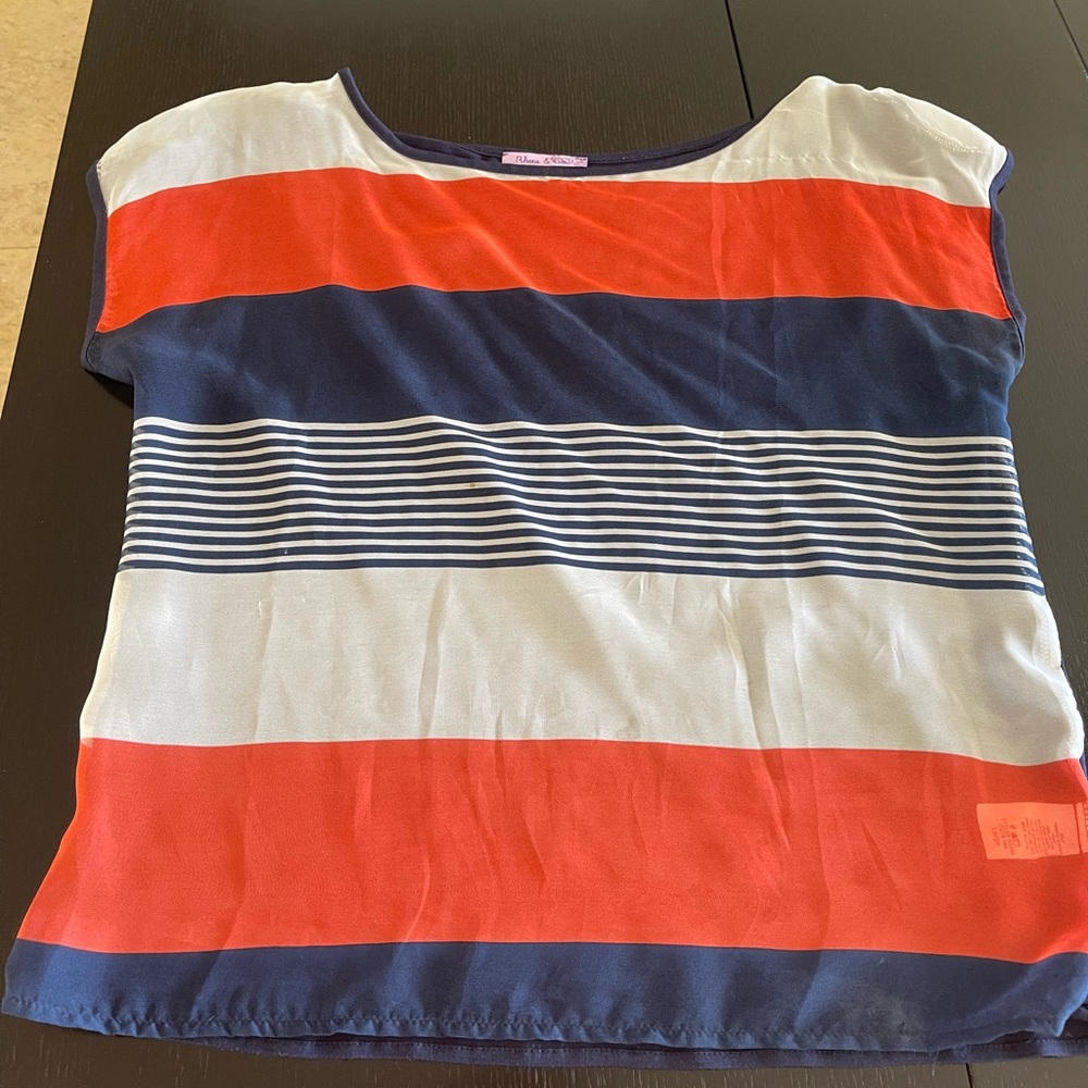 RHEEA &Co RED BLUE WHITE BLOUSE